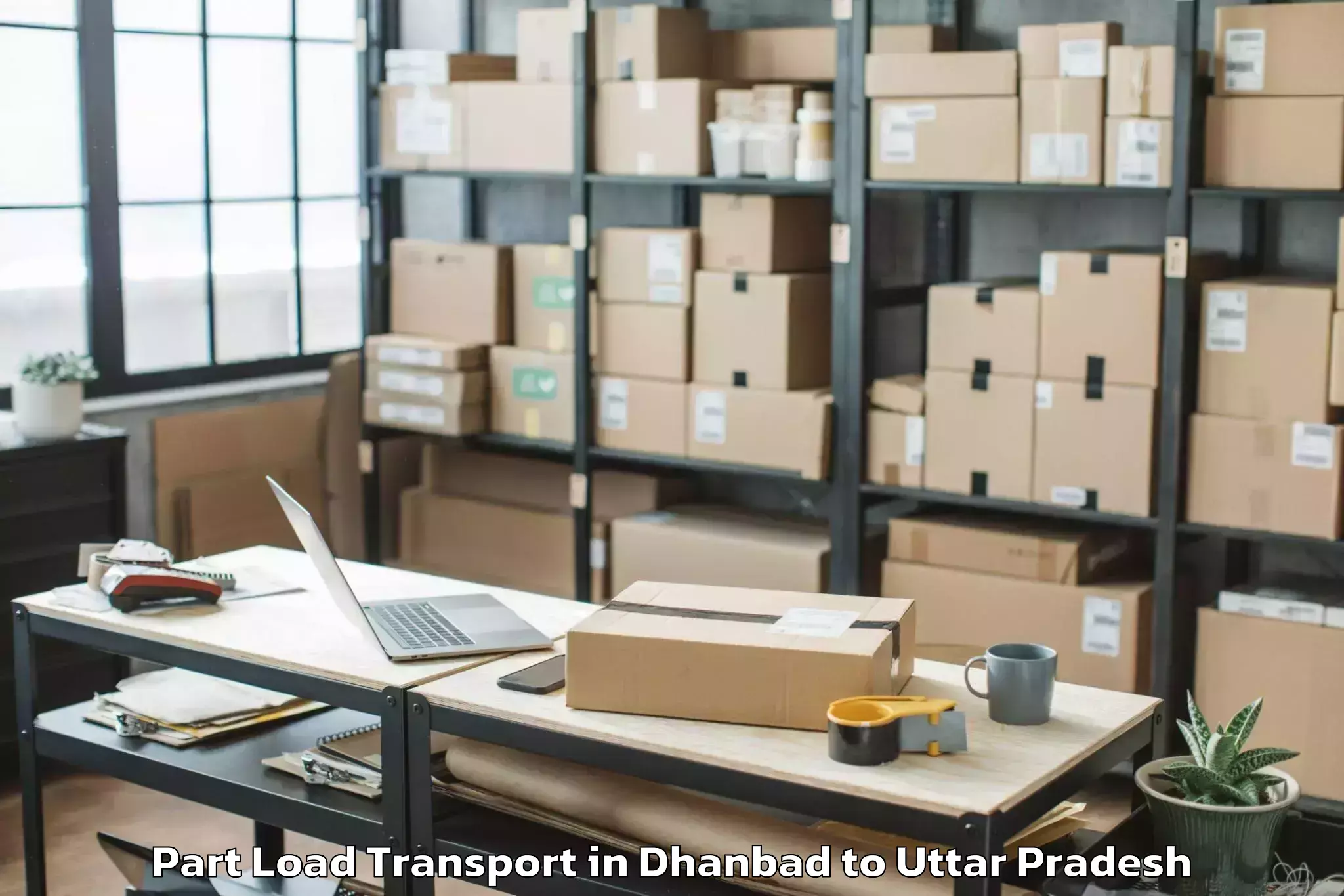 Book Dhanbad to Tindwari Part Load Transport Online